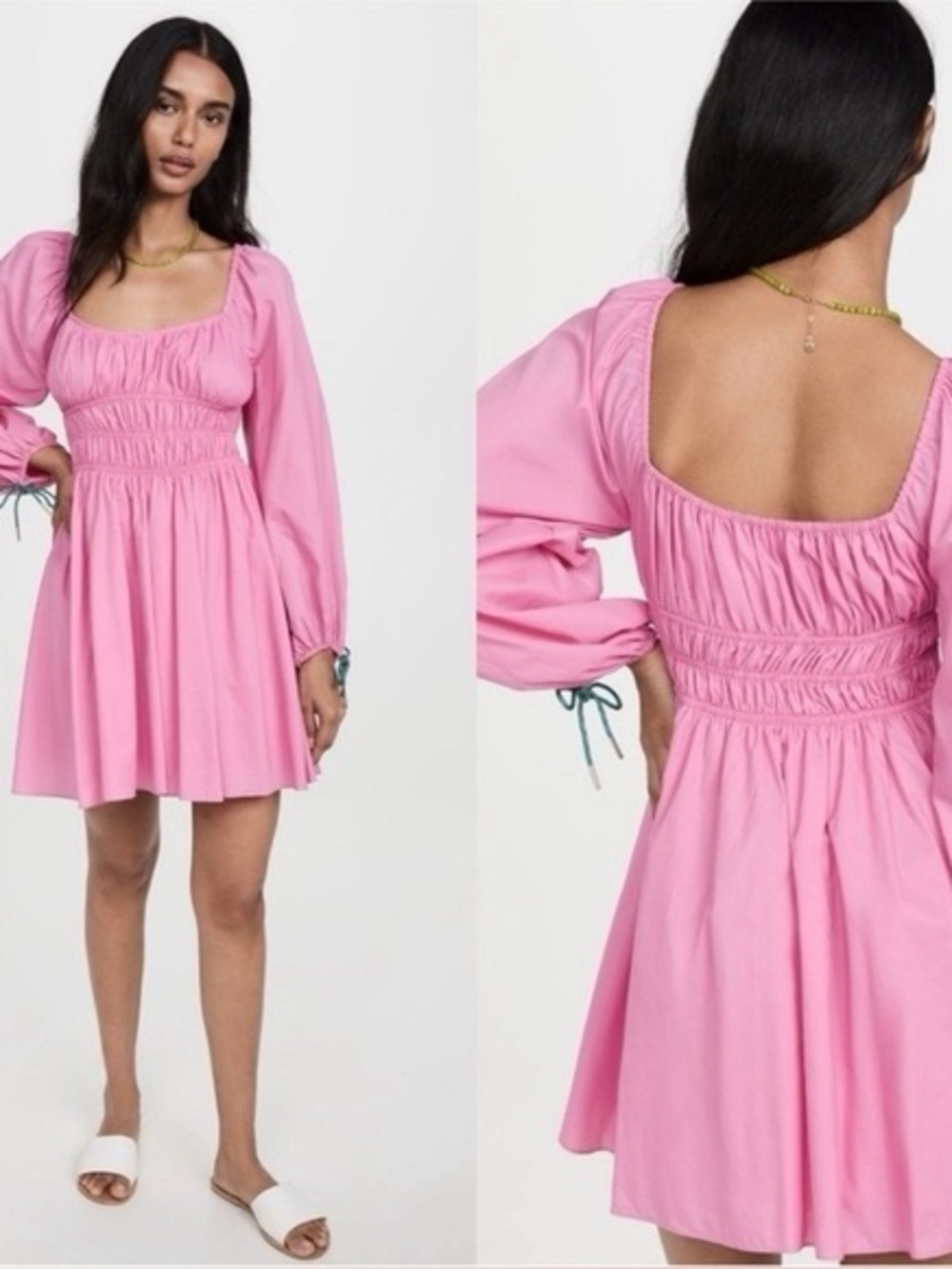 STAUD Bow Dress Petal Pink (102)